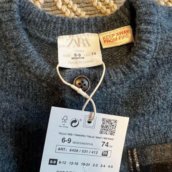 NWT Zara Baby Sweater Size 6-9 Months - Picture 2 of 3